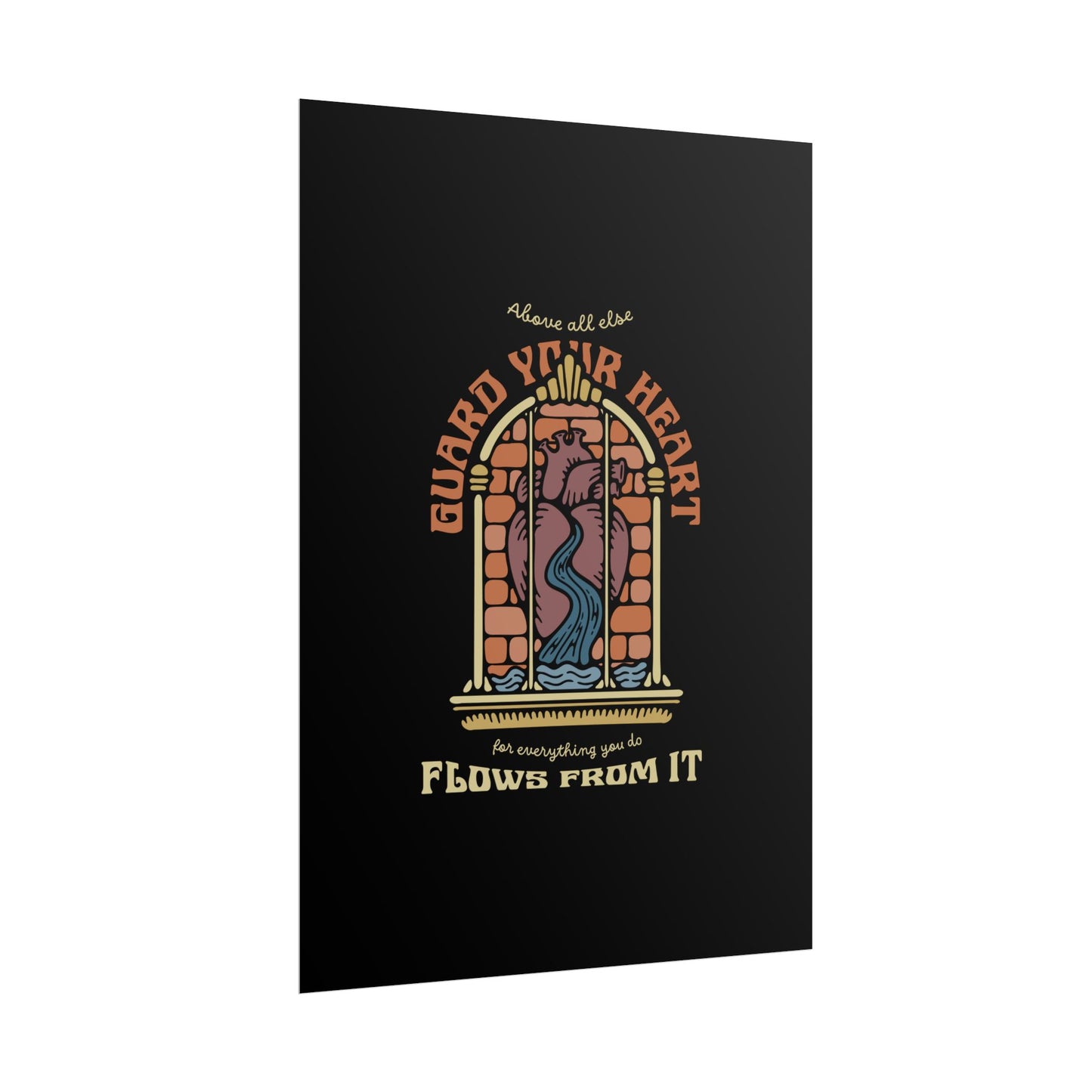 Guard Your Heart Christian Wall Art Print | Bible Verse Poster (Proverbs 4:23) – Multiple Sizes
