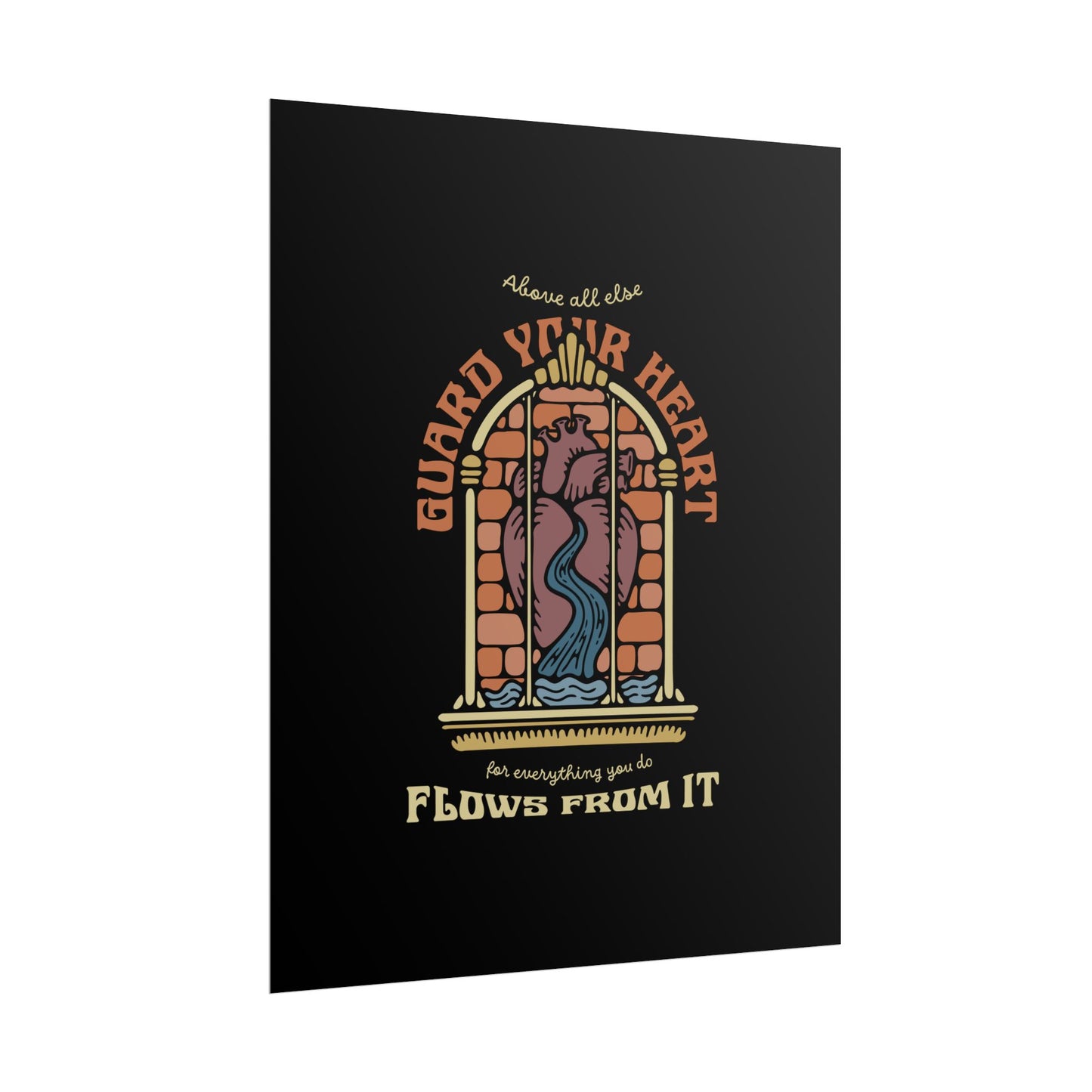Guard Your Heart Christian Wall Art Print | Bible Verse Poster (Proverbs 4:23) – Multiple Sizes
