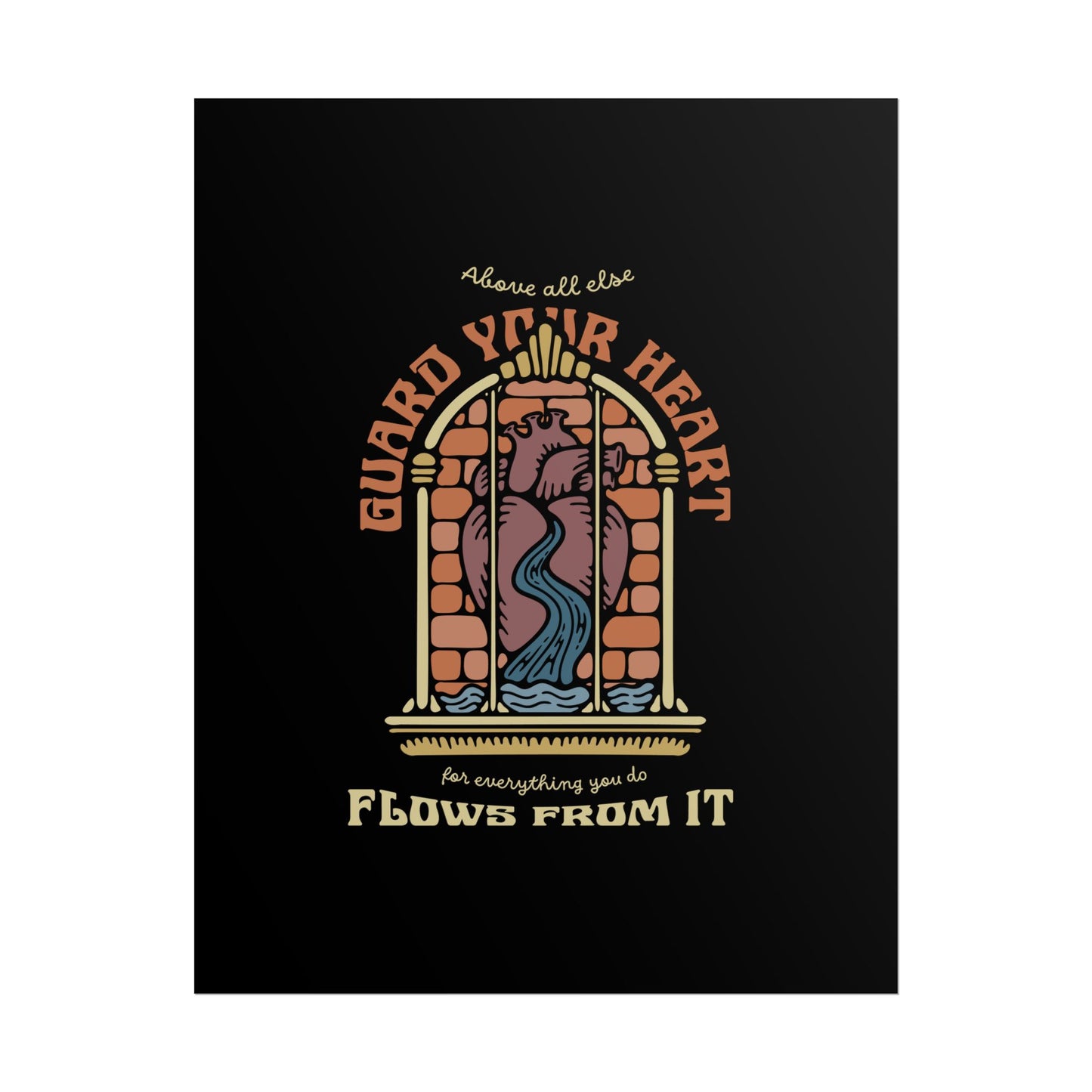 Guard Your Heart Christian Wall Art Print | Bible Verse Poster (Proverbs 4:23) – Multiple Sizes