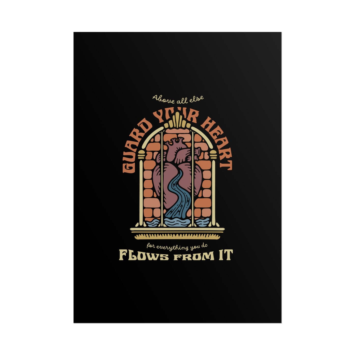 Guard Your Heart Christian Wall Art Print | Bible Verse Poster (Proverbs 4:23) – Multiple Sizes