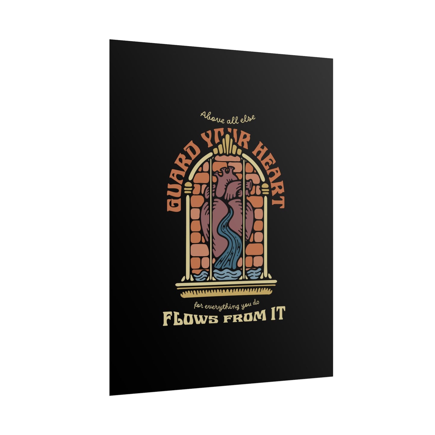 Guard Your Heart Christian Wall Art Print | Bible Verse Poster (Proverbs 4:23) – Multiple Sizes