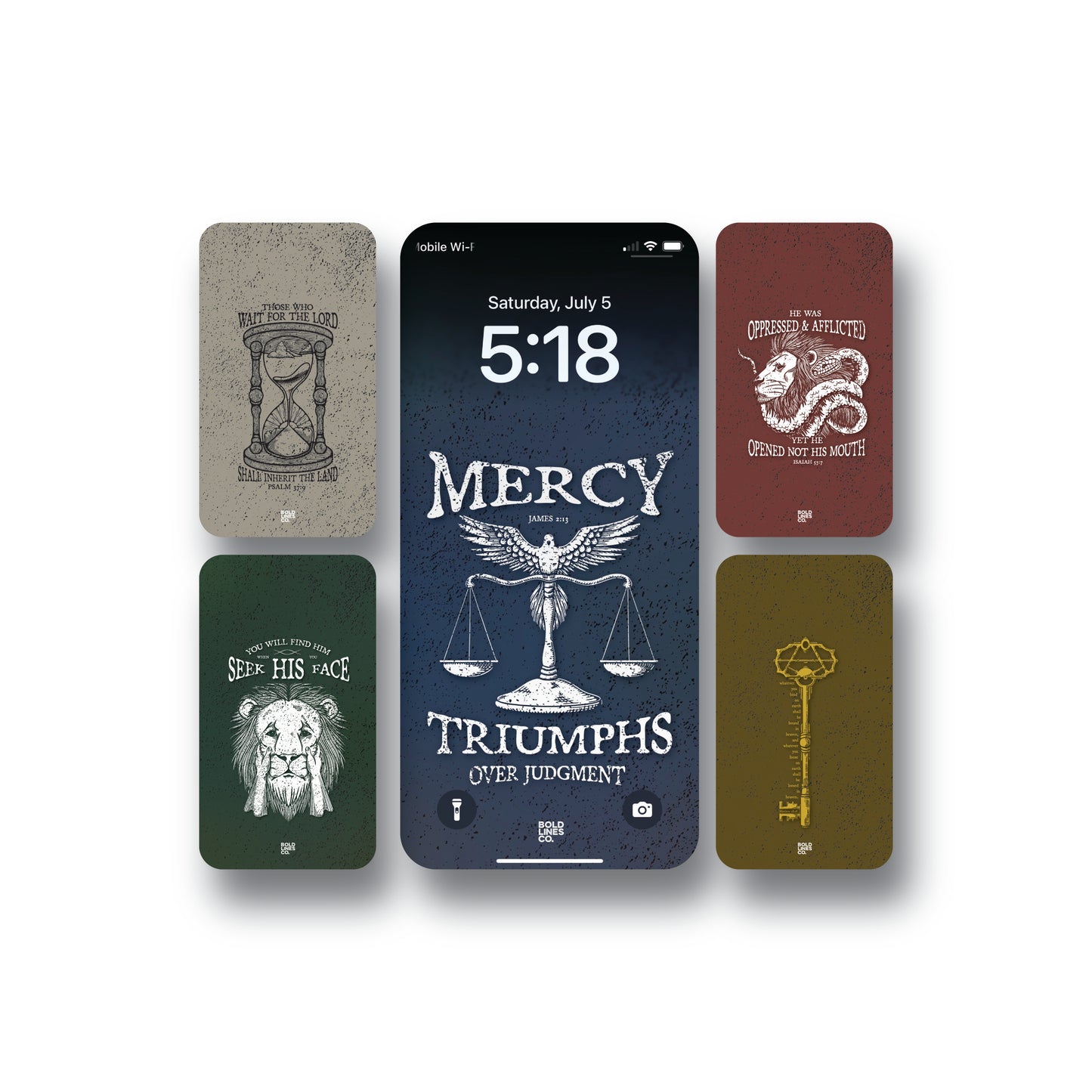 Free Phone Wallpapers | Christian Hand-Drawn Artwork | 5 Pack